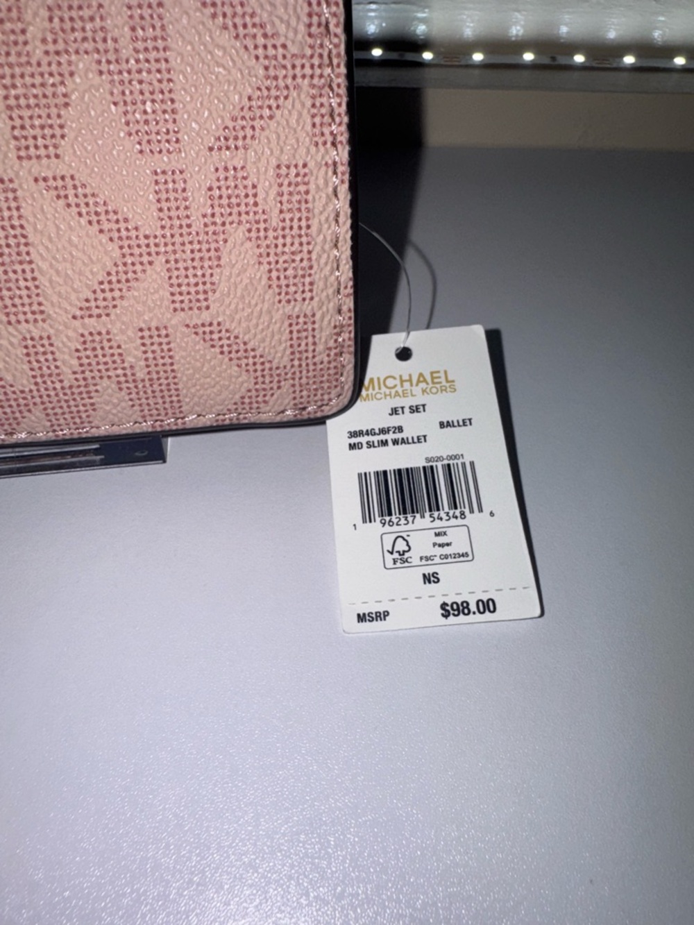 LOW START Michael Kors Blush Pink MK Signature Continental Wallet NWT Org $98 - Picture 4 of 4